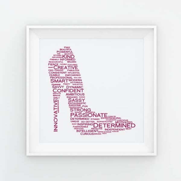 Leaders in Heels Traits Prints - Fuchsia - digital motivational print - Image 1