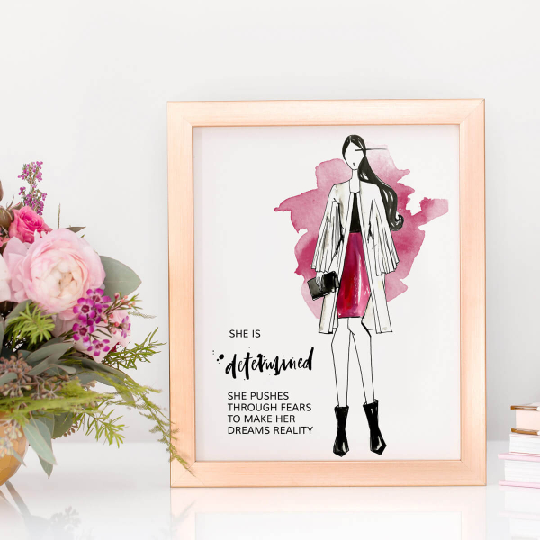 SHE is Determined - digital inspirational print - Image 2