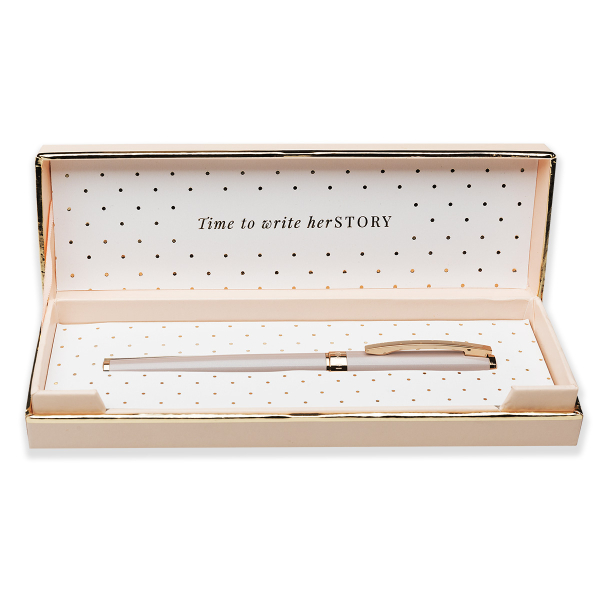 Rollerball Pen – Pearl Beige – Time to write herSTORY - Image 1