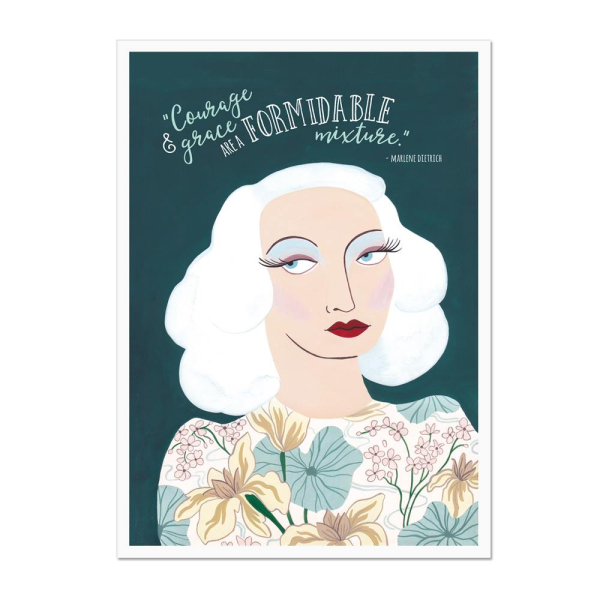 Marlene Dietrich Courage and Grace Art Print