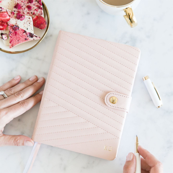 Leaders in Heels Planner Chevron-Quilted Blush