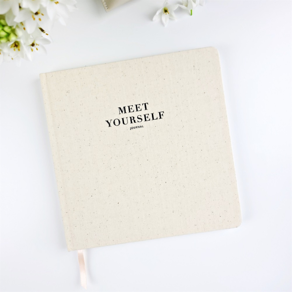 Meet Yourself Journal - Journaling for Self-Awareness - Cream Marle