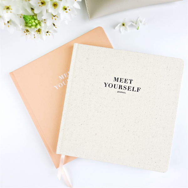 Meet Yourself Journal - Journaling for Self-Awareness - Cream Marle