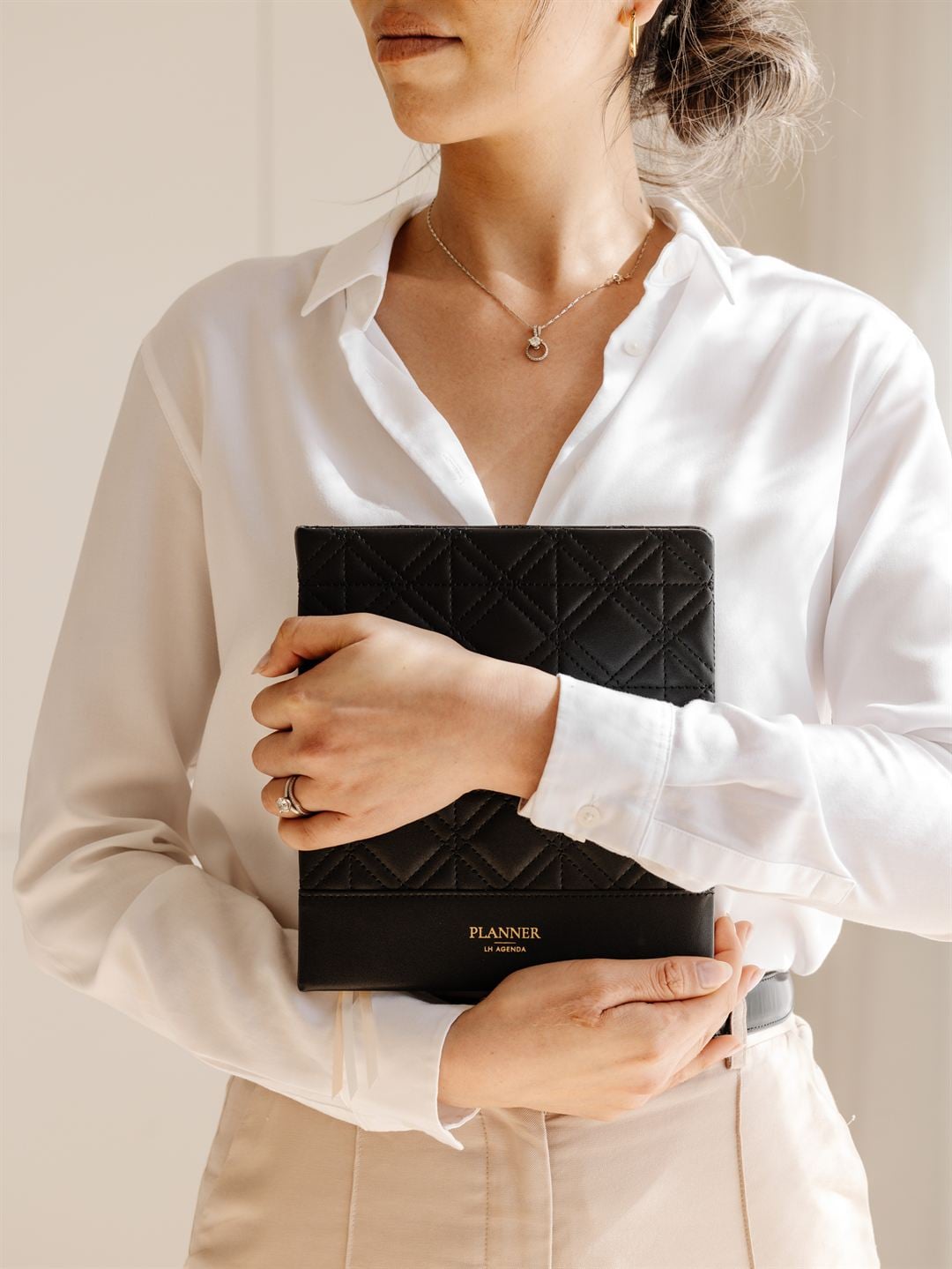 LH Planner - Weekly Large - Black - New Diamond Quilted